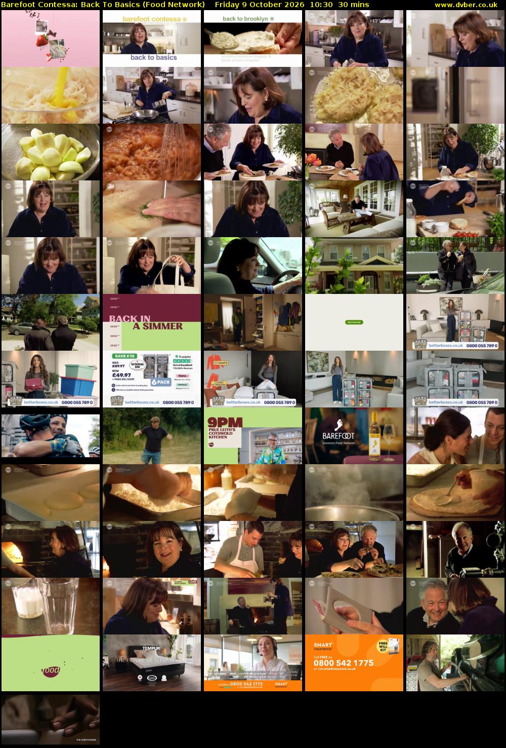 Barefoot Contessa: Back to Basics (Food Network) Friday 9 October 2026 10:30 - 11:00
