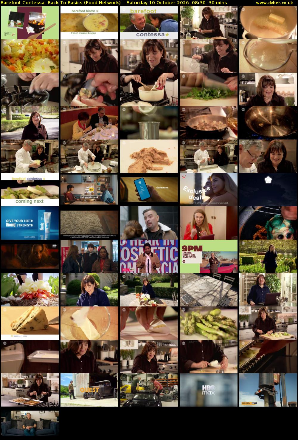 Barefoot Contessa: Back to Basics (Food Network) Saturday 10 October 2026 08:30 - 09:00