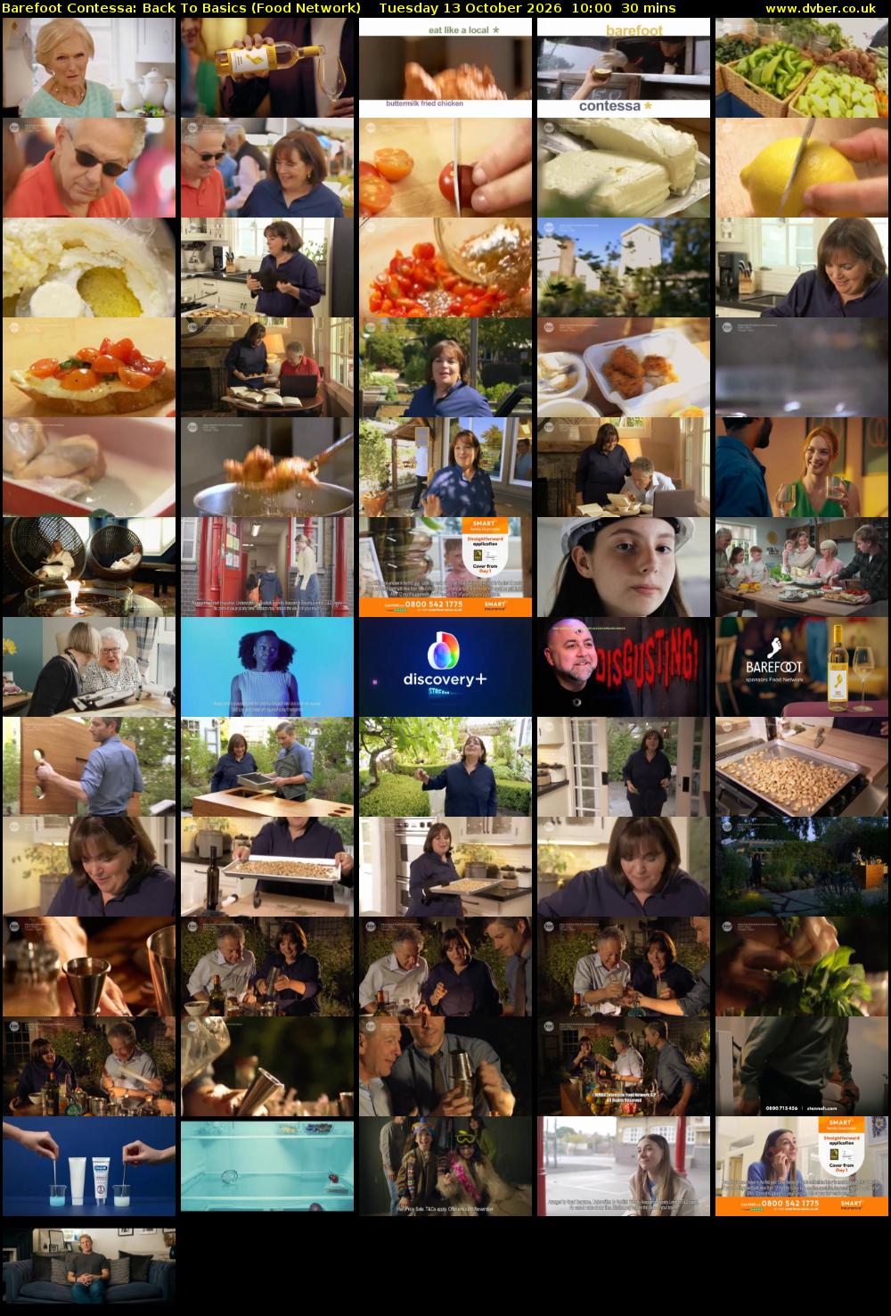 Barefoot Contessa: Back to Basics (Food Network) Tuesday 13 October 2026 10:00 - 10:30