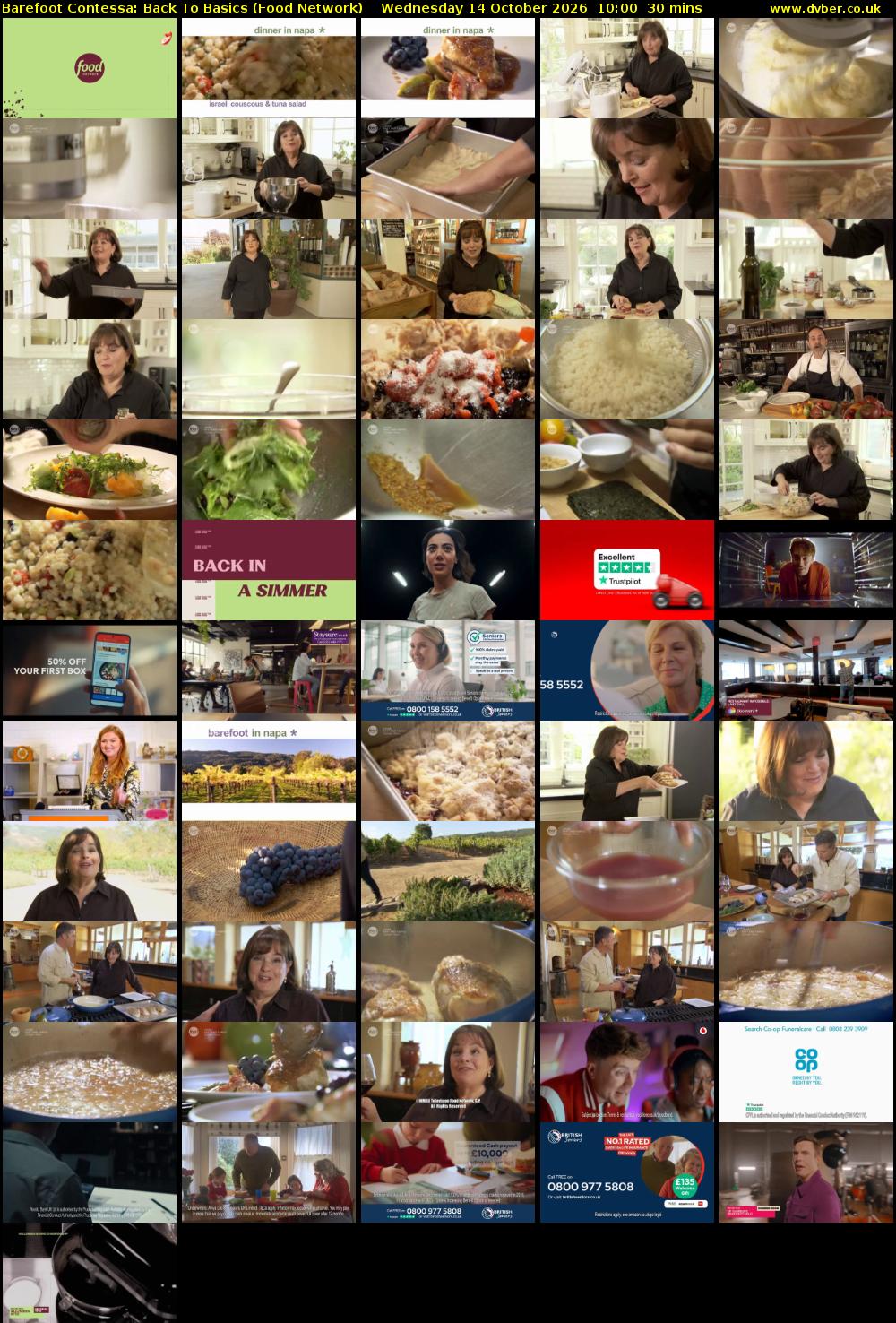 Barefoot Contessa: Back to Basics (Food Network) Wednesday 14 October 2026 10:00 - 10:30