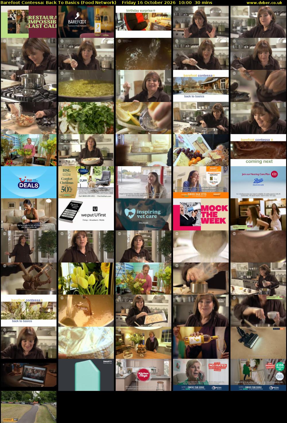 Barefoot Contessa: Back to Basics (Food Network) Friday 16 October 2026 10:00 - 10:30