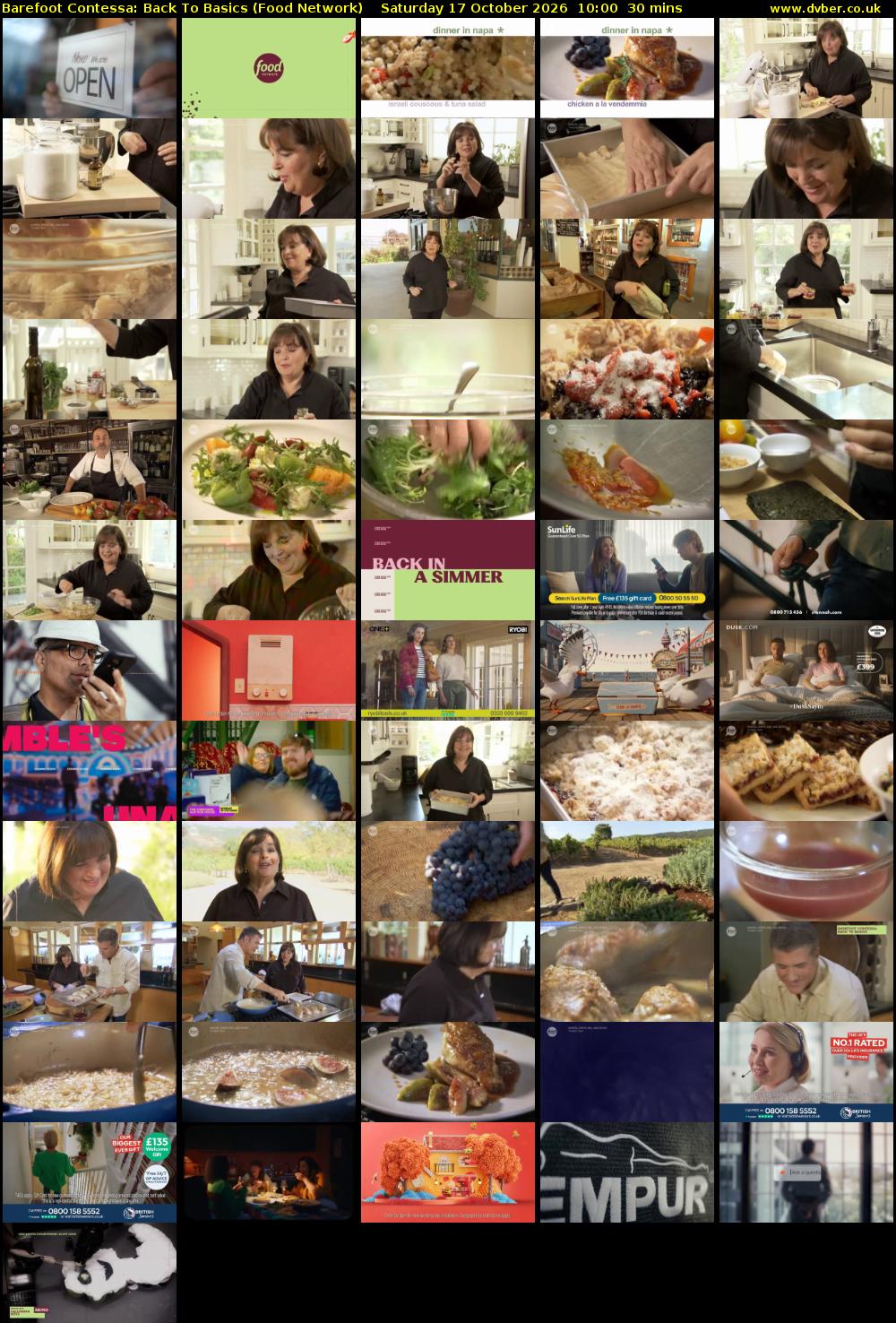 Barefoot Contessa: Back to Basics (Food Network) Saturday 17 October 2026 10:00 - 10:30