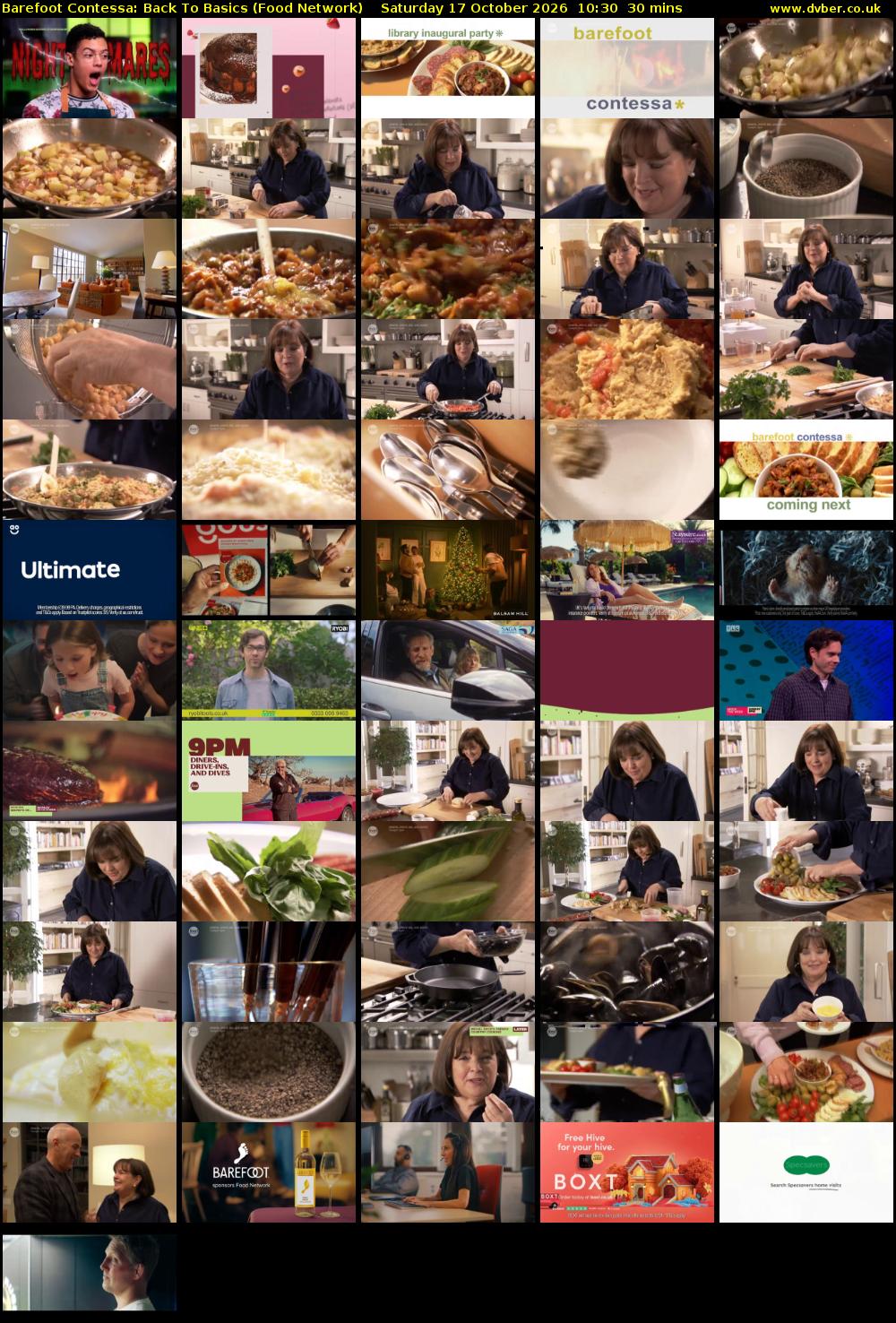 Barefoot Contessa: Back to Basics (Food Network) Saturday 17 October 2026 10:30 - 11:00