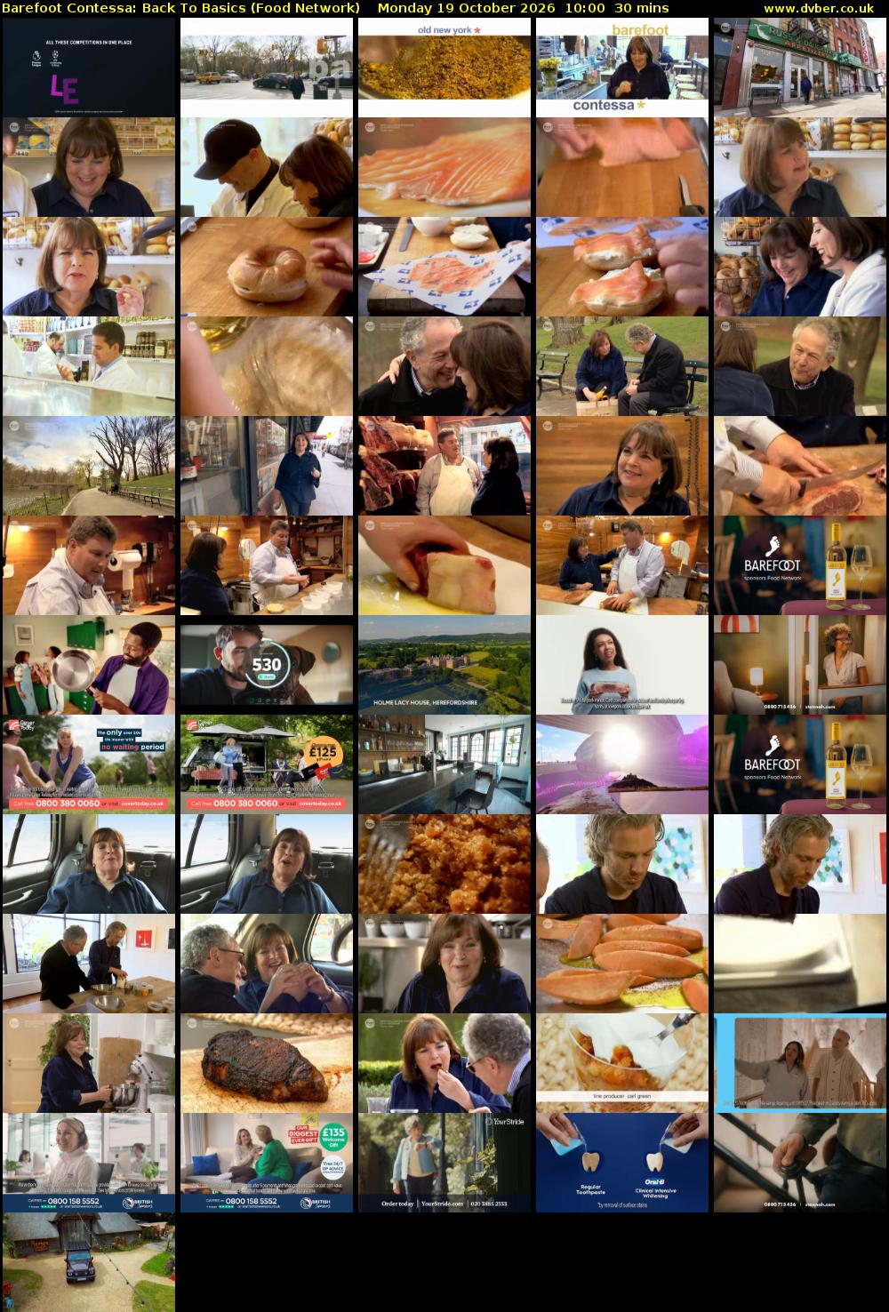 Barefoot Contessa: Back to Basics (Food Network) Monday 19 October 2026 10:00 - 10:30