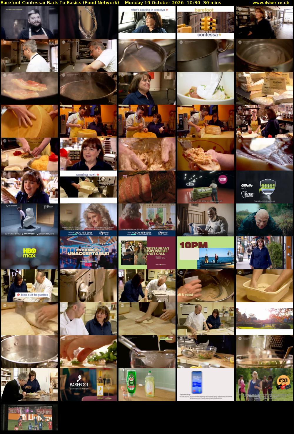 Barefoot Contessa: Back to Basics (Food Network) Monday 19 October 2026 10:30 - 11:00