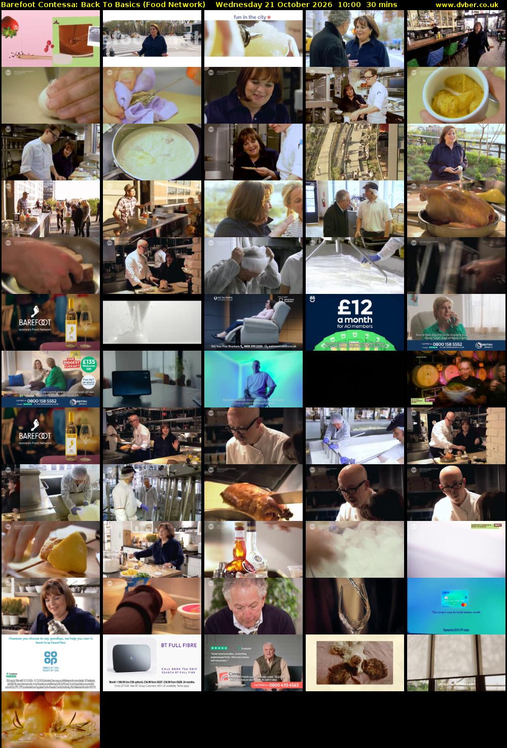 Barefoot Contessa: Back to Basics (Food Network) Wednesday 21 October 2026 10:00 - 10:30