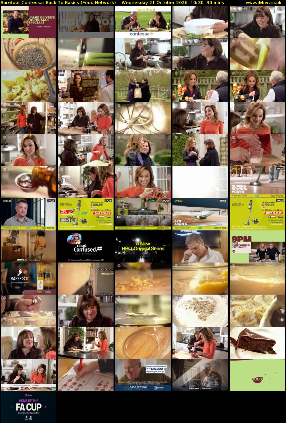 Barefoot Contessa: Back to Basics (Food Network) Wednesday 21 October 2026 10:30 - 11:00