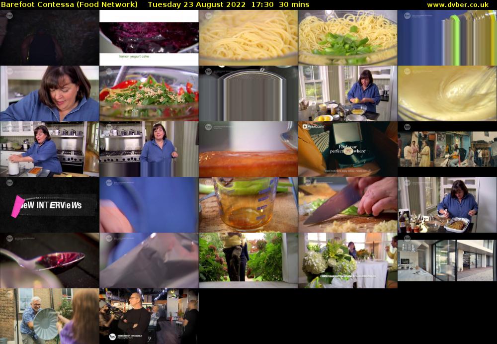 Barefoot Contessa (Food Network) Tuesday 23 August 2022 17:30 - 18:00