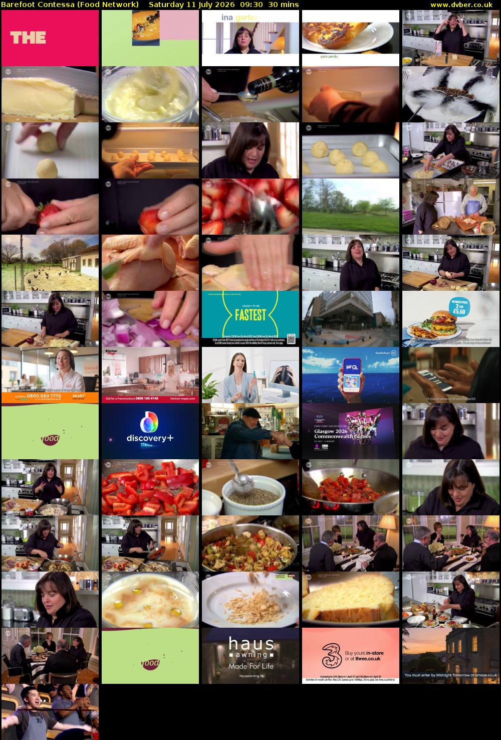 Barefoot Contessa (Food Network) Saturday 11 July 2026 09:30 - 10:00