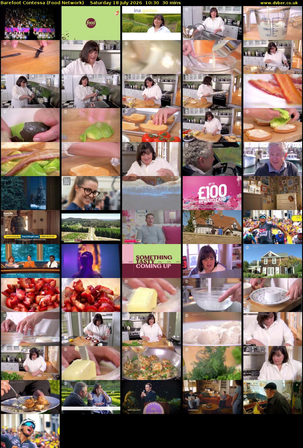 Barefoot Contessa (Food Network) Saturday 18 July 2026 10:30 - 11:00