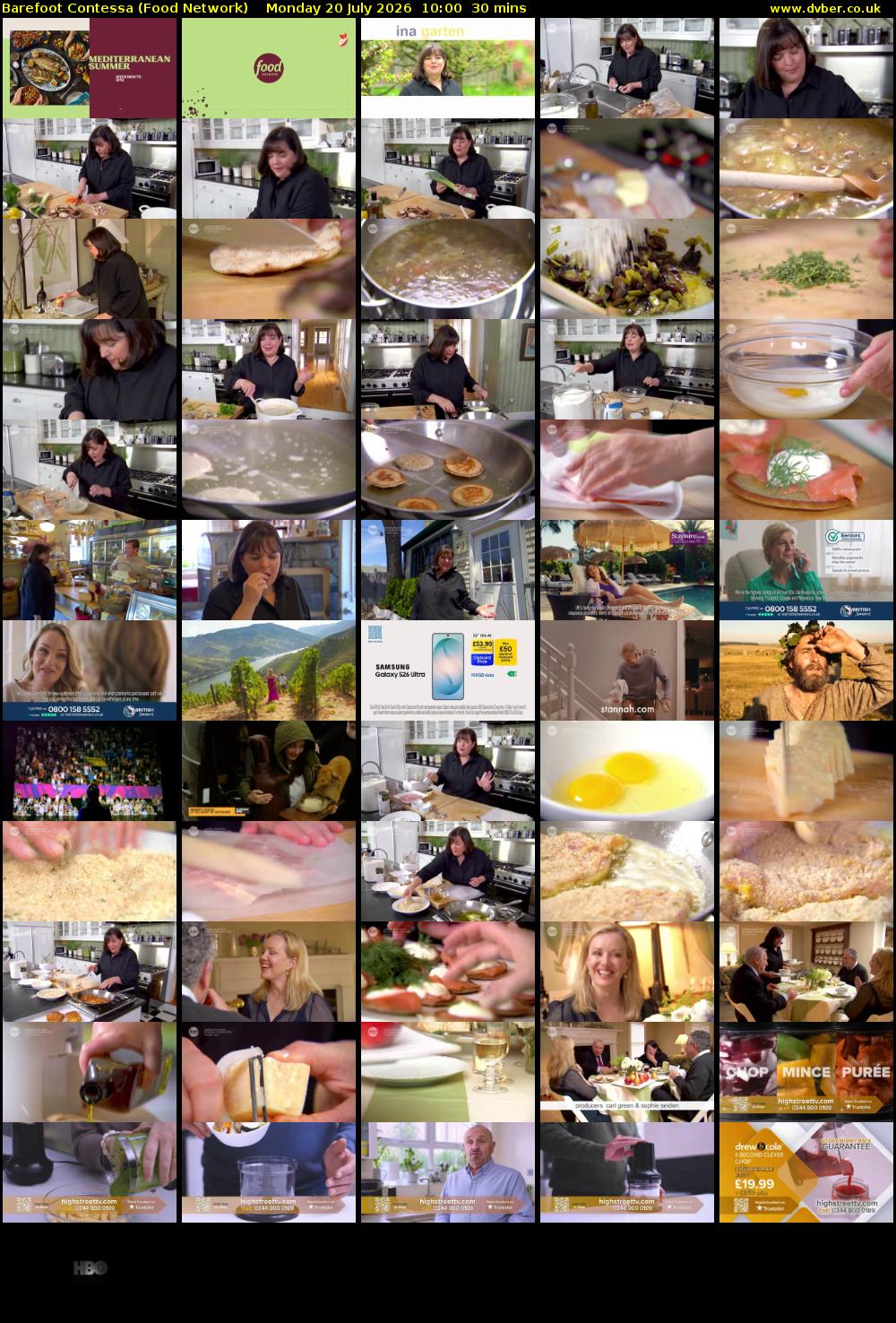 Barefoot Contessa (Food Network) Monday 20 July 2026 10:00 - 10:30
