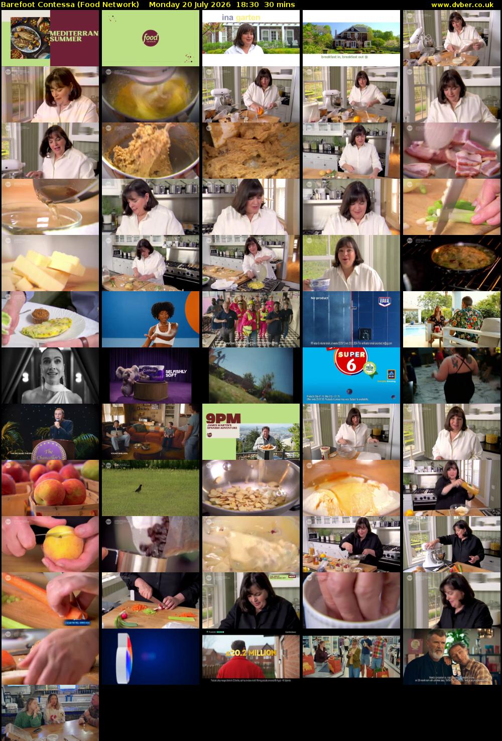 Barefoot Contessa (Food Network) Monday 20 July 2026 18:30 - 19:00
