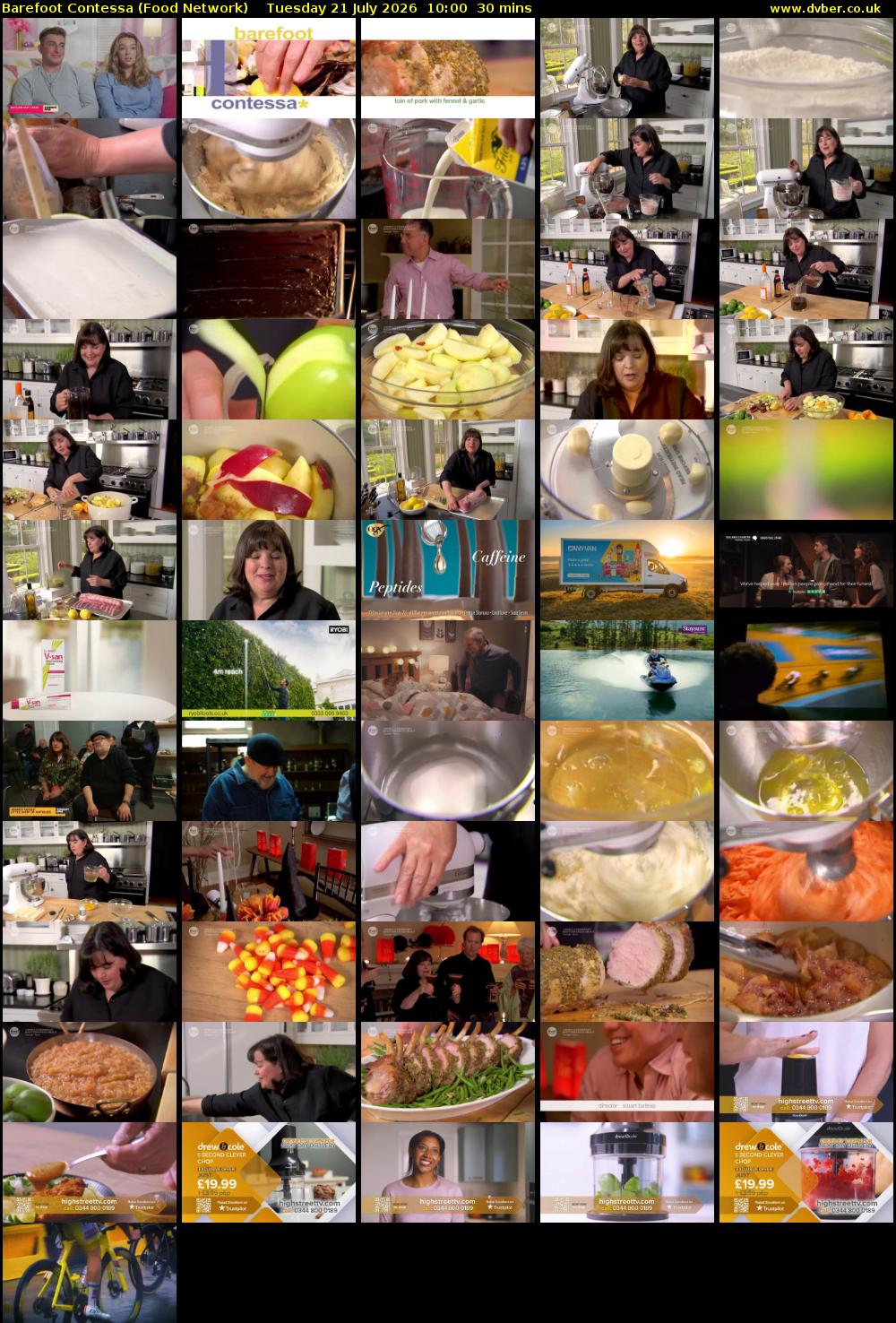 Barefoot Contessa (Food Network) Tuesday 21 July 2026 10:00 - 10:30