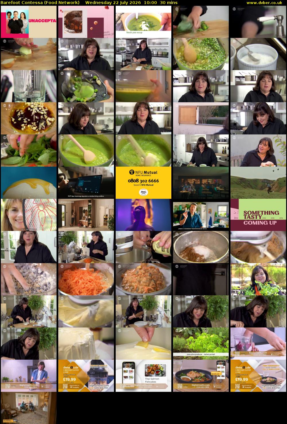 Barefoot Contessa (Food Network) Wednesday 22 July 2026 10:00 - 10:30