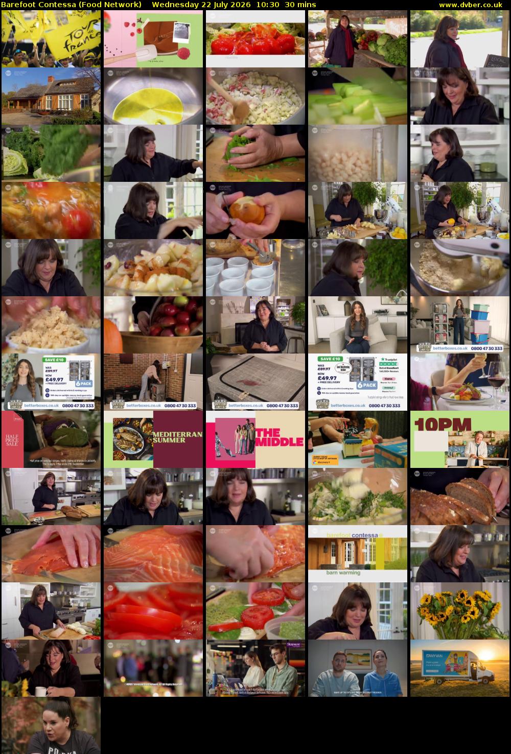 Barefoot Contessa (Food Network) Wednesday 22 July 2026 10:30 - 11:00