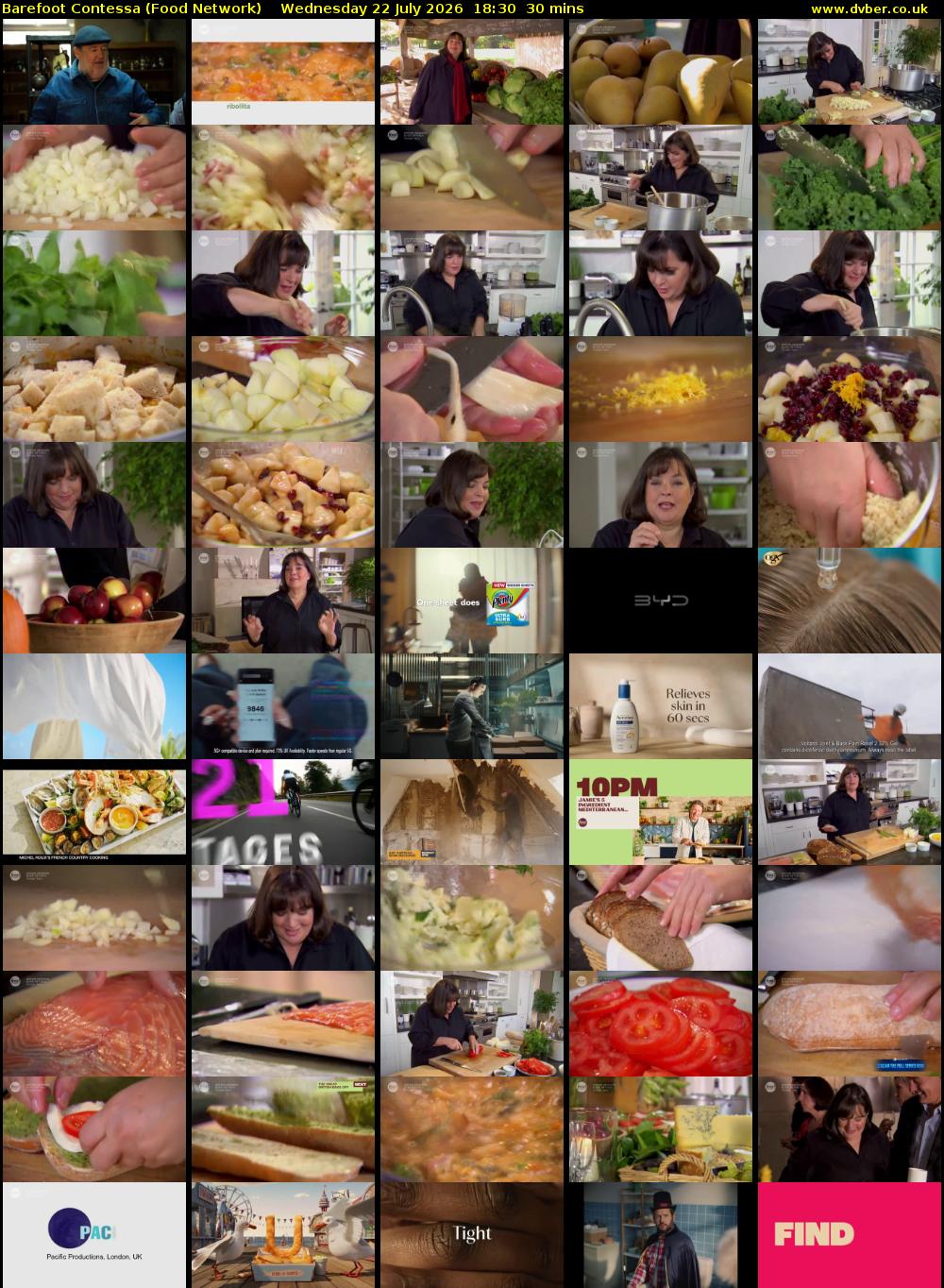 Barefoot Contessa (Food Network) Wednesday 22 July 2026 18:30 - 19:00