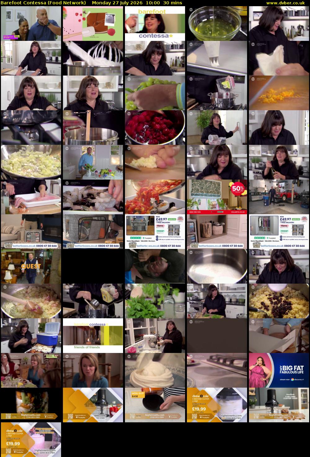 Barefoot Contessa (Food Network) Monday 27 July 2026 10:00 - 10:30