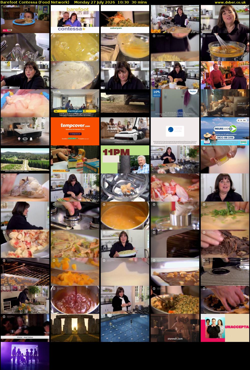Barefoot Contessa (Food Network) Monday 27 July 2026 10:30 - 11:00