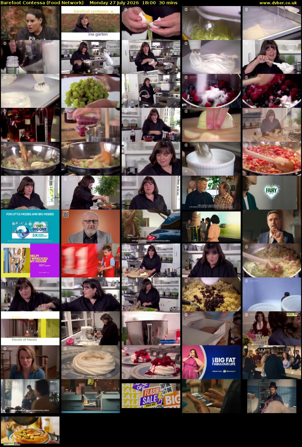 Barefoot Contessa (Food Network) Monday 27 July 2026 18:00 - 18:30
