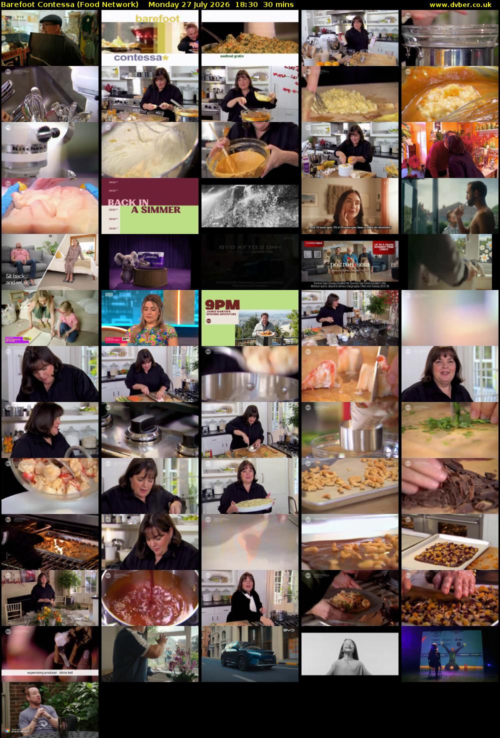 Barefoot Contessa (Food Network) Monday 27 July 2026 18:30 - 19:00
