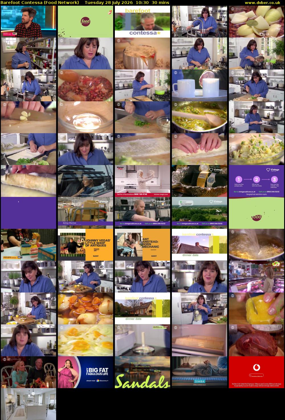 Barefoot Contessa (Food Network) Tuesday 28 July 2026 10:30 - 11:00