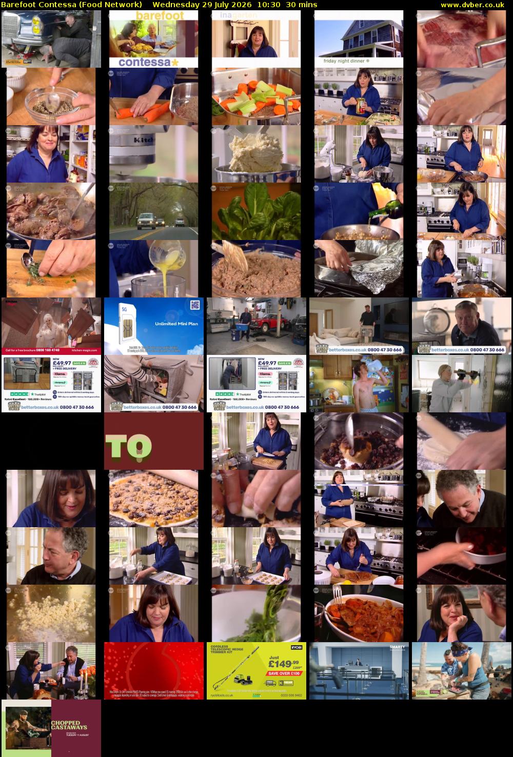 Barefoot Contessa (Food Network) Wednesday 29 July 2026 10:30 - 11:00