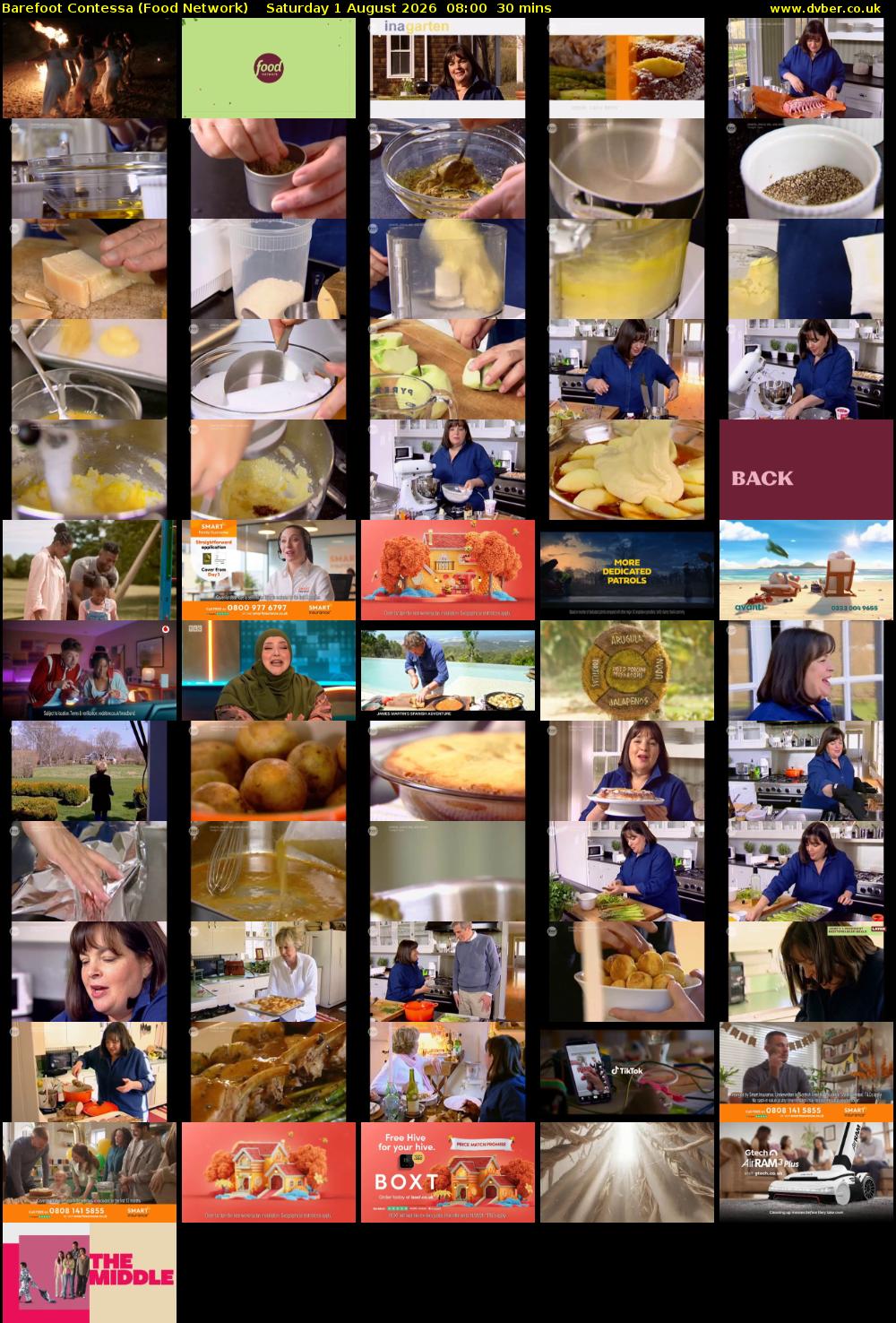 Barefoot Contessa (Food Network) Saturday 1 August 2026 08:00 - 08:30