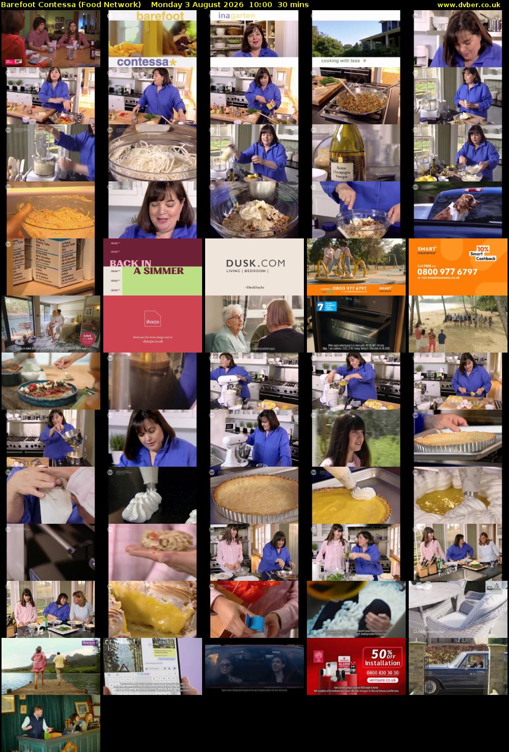 Barefoot Contessa (Food Network) Monday 3 August 2026 10:00 - 10:30