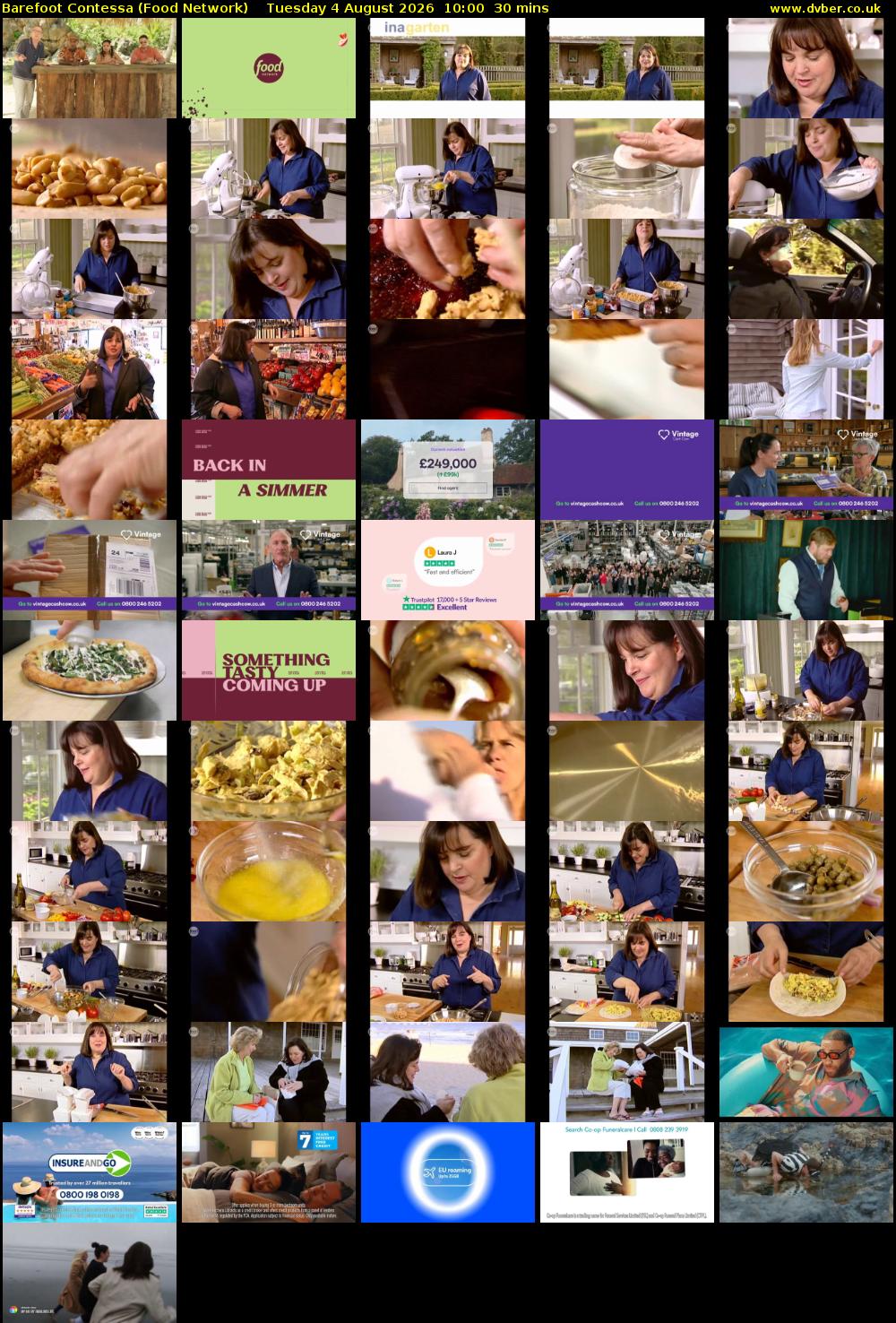 Barefoot Contessa (Food Network) Tuesday 4 August 2026 10:00 - 10:30