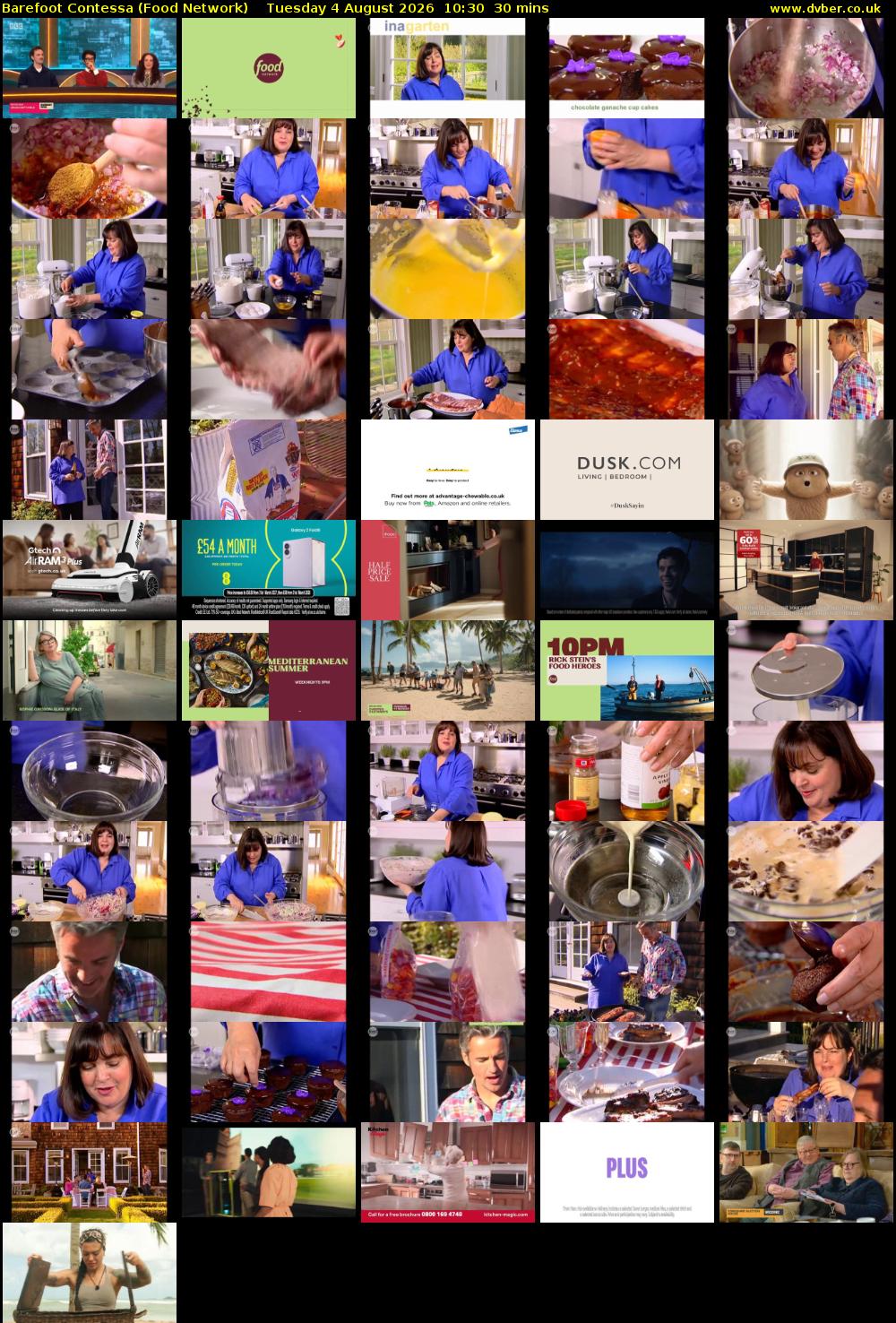 Barefoot Contessa (Food Network) Tuesday 4 August 2026 10:30 - 11:00