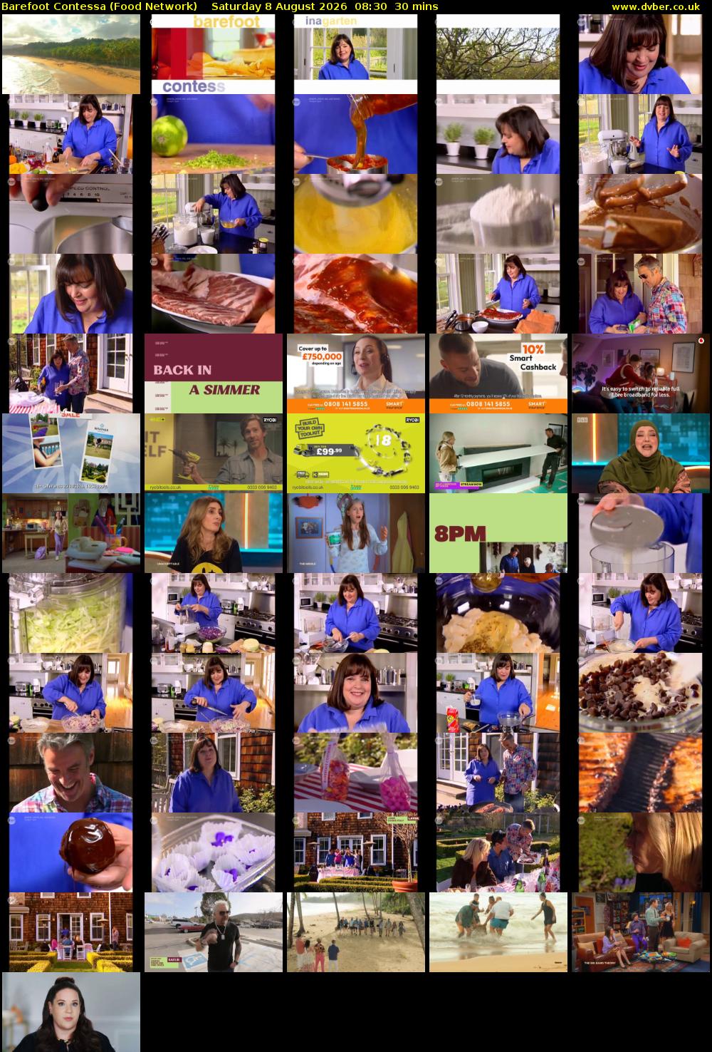 Barefoot Contessa (Food Network) Saturday 8 August 2026 08:30 - 09:00