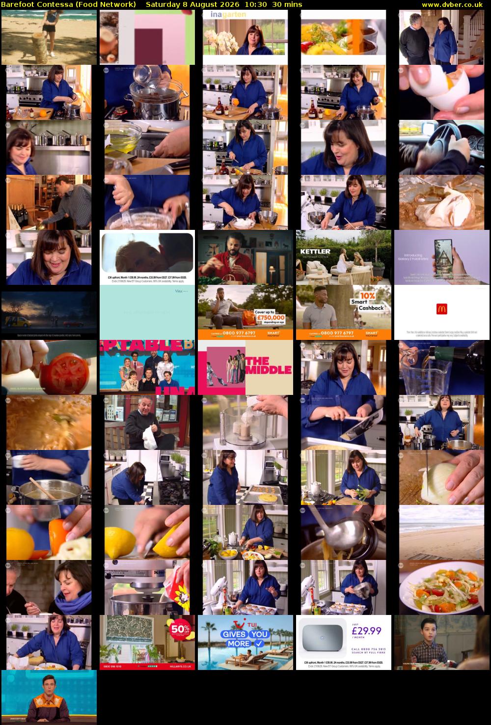 Barefoot Contessa (Food Network) Saturday 8 August 2026 10:30 - 11:00