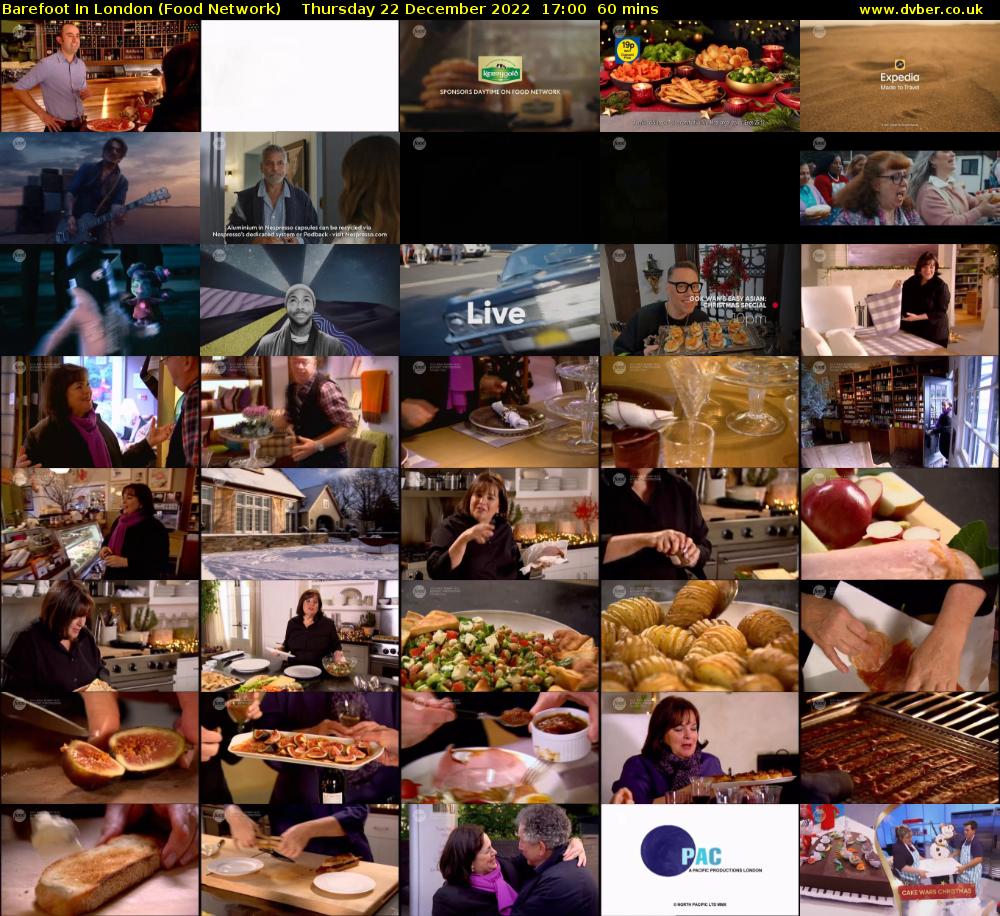 Barefoot In London (Food Network) Thursday 22 December 2022 17:00 - 18:00