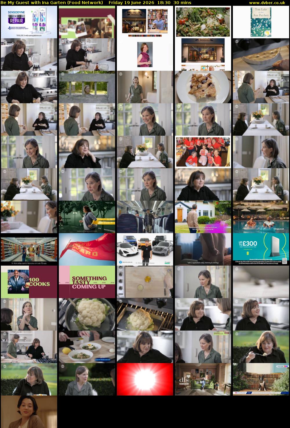 Be My Guest with Ina Garten (Food Network) Friday 19 June 2026 18:30 - 19:00