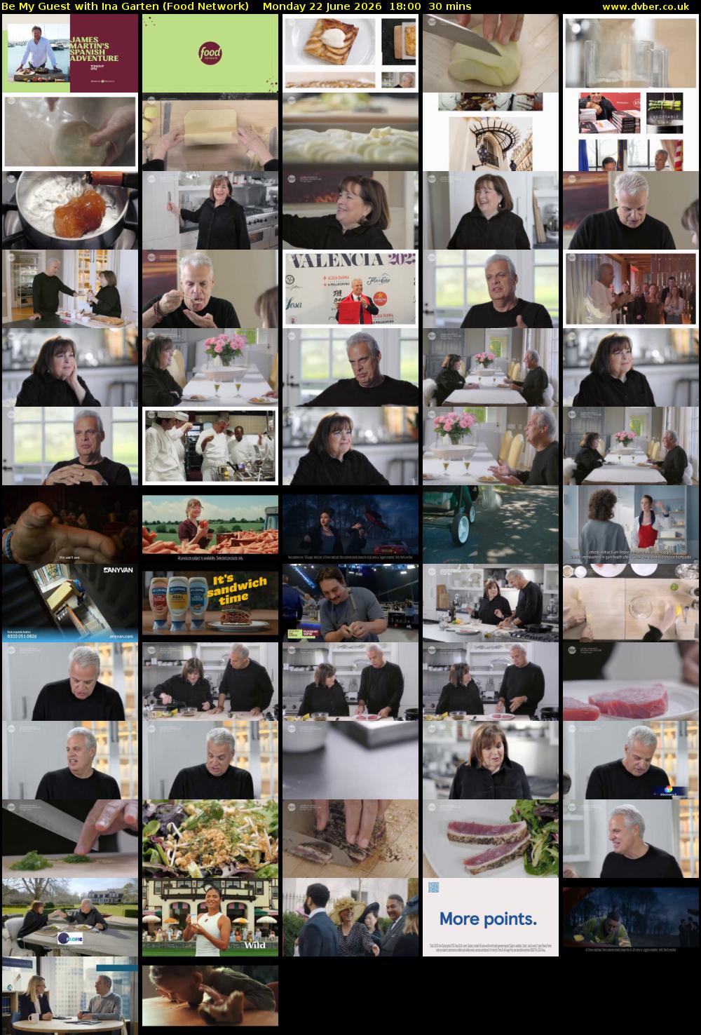 Be My Guest with Ina Garten (Food Network) Monday 22 June 2026 18:00 - 18:30