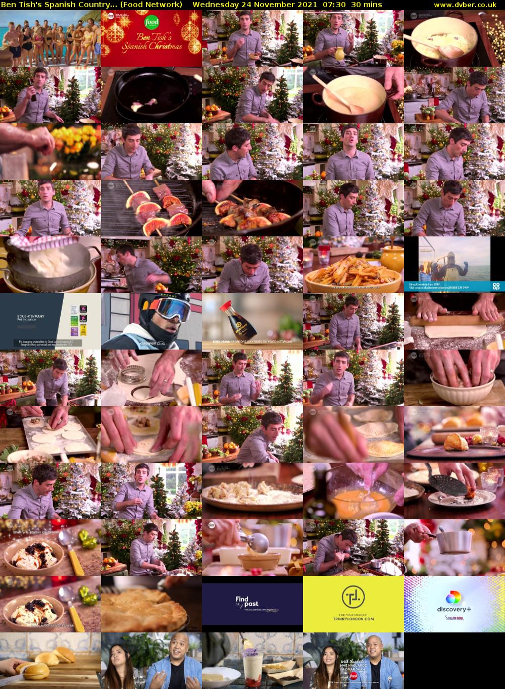 Ben Tish's Spanish Country... (Food Network) Wednesday 24 November 2021 07:30 - 08:00