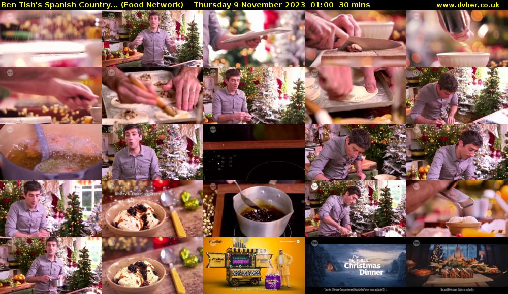 Ben Tish's Spanish Country... (Food Network) Thursday 9 November 2023 01:00 - 01:30