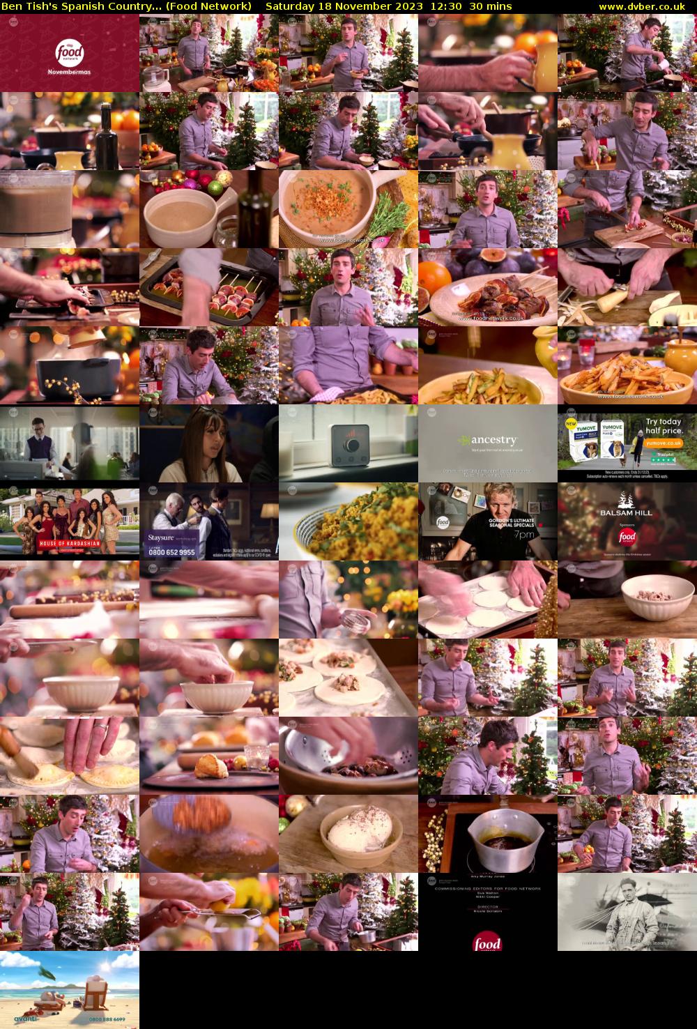 Ben Tish's Spanish Country... (Food Network) Saturday 18 November 2023 12:30 - 13:00
