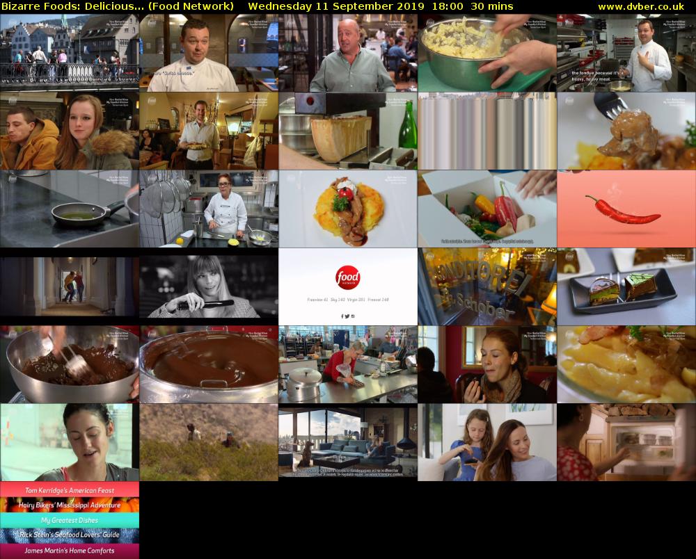 Bizarre Foods: Delicious... (Food Network) Wednesday 11 September 2019 18:00 - 18:30