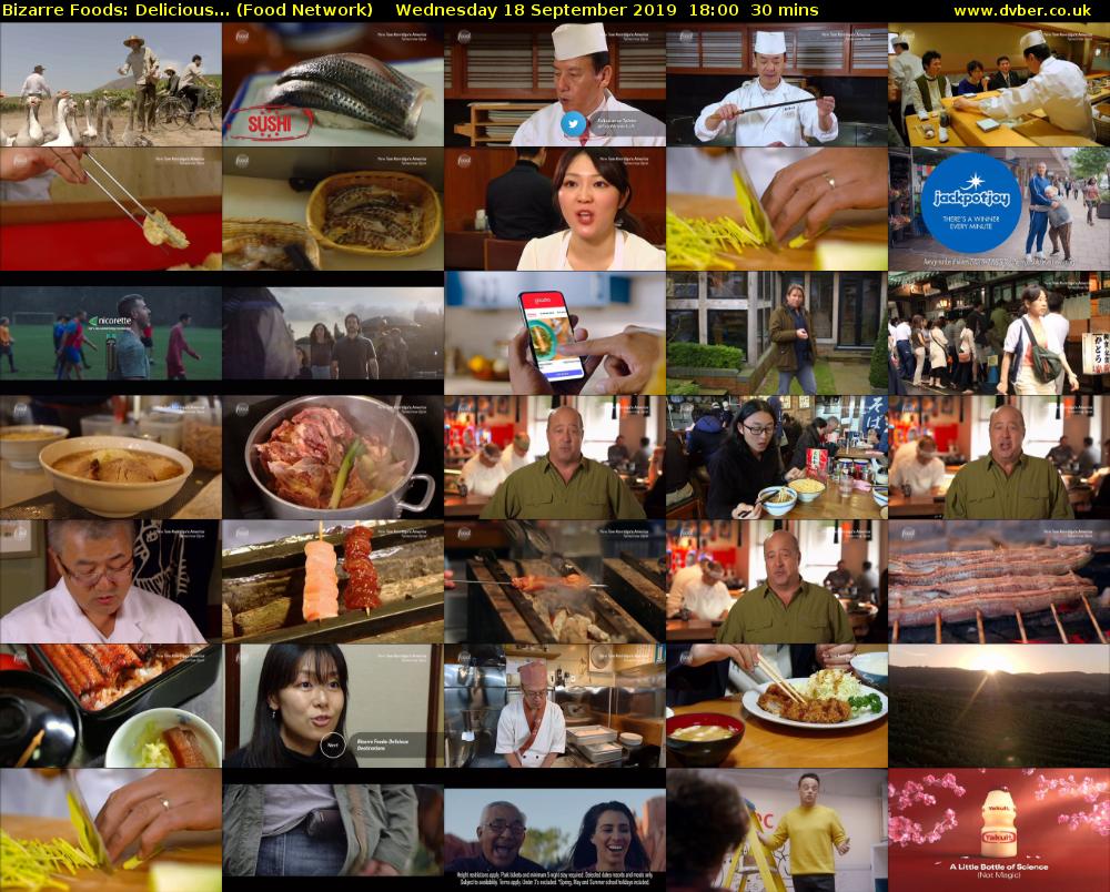 Bizarre Foods: Delicious... (Food Network) Wednesday 18 September 2019 18:00 - 18:30