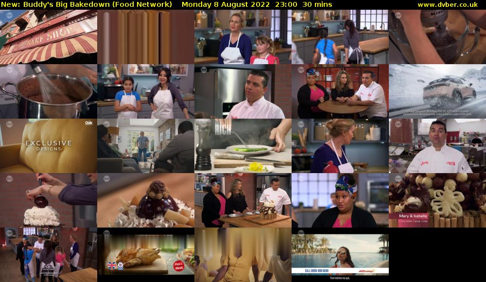 Buddy's Big Bakedown (Food Network) Monday 8 August 2022 23:00 - 23:30