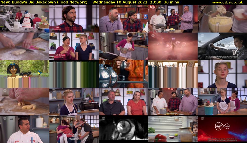 Buddy's Big Bakedown (Food Network) Wednesday 10 August 2022 23:00 - 23:30