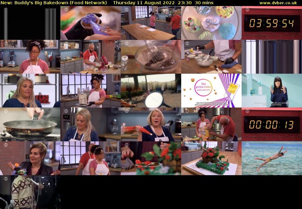 Buddy's Big Bakedown (Food Network) Thursday 11 August 2022 23:30 - 00:00
