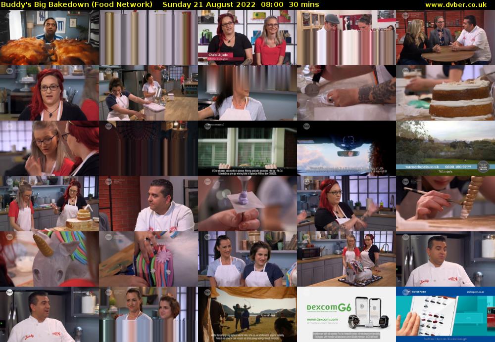 Buddy's Big Bakedown (Food Network) Sunday 21 August 2022 08:00 - 08:30