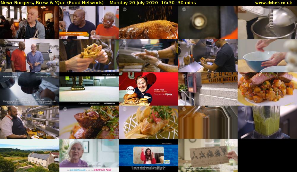 Burgers, Brew & 'Que (Food Network) Monday 20 July 2020 16:30 - 17:00