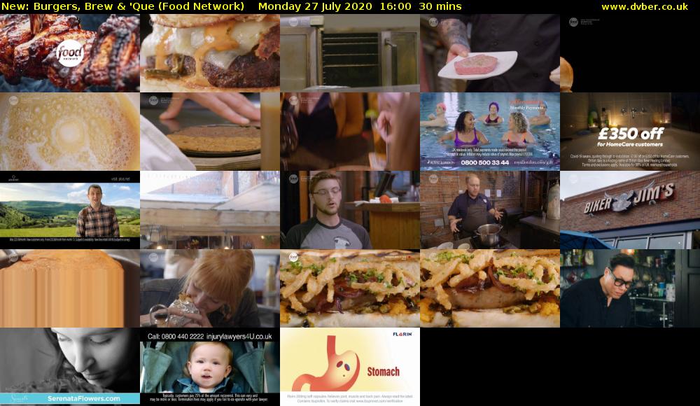 Burgers, Brew & 'Que (Food Network) Monday 27 July 2020 16:00 - 16:30