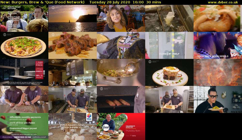 Burgers, Brew & 'Que (Food Network) Tuesday 28 July 2020 16:00 - 16:30