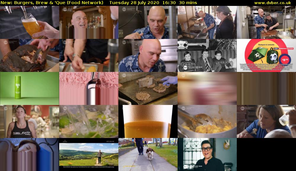 Burgers, Brew & 'Que (Food Network) Tuesday 28 July 2020 16:30 - 17:00
