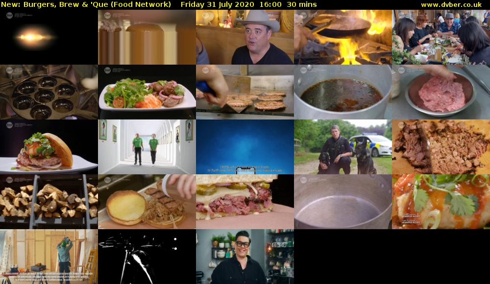 Burgers, Brew & 'Que (Food Network) Friday 31 July 2020 16:00 - 16:30