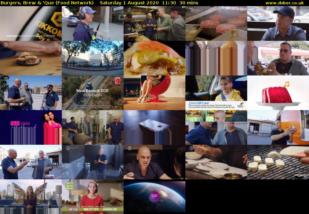 Burgers, Brew & 'Que (Food Network) Saturday 1 August 2020 11:30 - 12:00